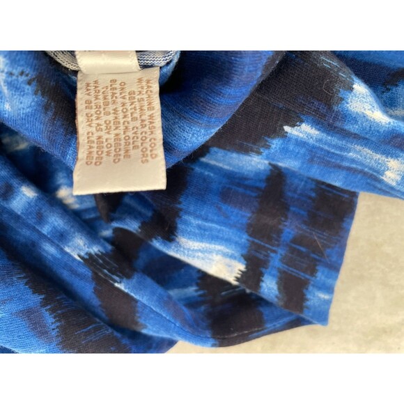 Weekends By Chico's Womens Blue Black Tie Dye Printed Jacket Size 2, US L - Picture 6 of 8